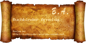 Buchbinder Arnolda névjegykártya